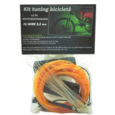 Kit fir luminos el wire pentru tuning roti bicicleta lungime 4 m invertoare incluse culoare galben